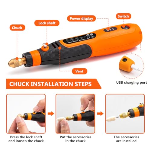 Verilux® 96PCS Mini Kit USB Rechargeable 3 Speed Small Drill for Craft Engraving Polishing Grinding Cleaning Verilux® 96PCS Mini Kit USB Rechargeable 3 Speed Small Drill for Craft Engraving Polishing Grinding Cleaning
